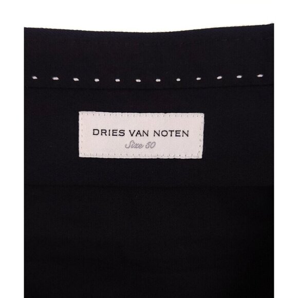 Dries Van Noten Wool-Blend Pants Size 50 US M Mens Navy Trousers - Picture 6 of 8